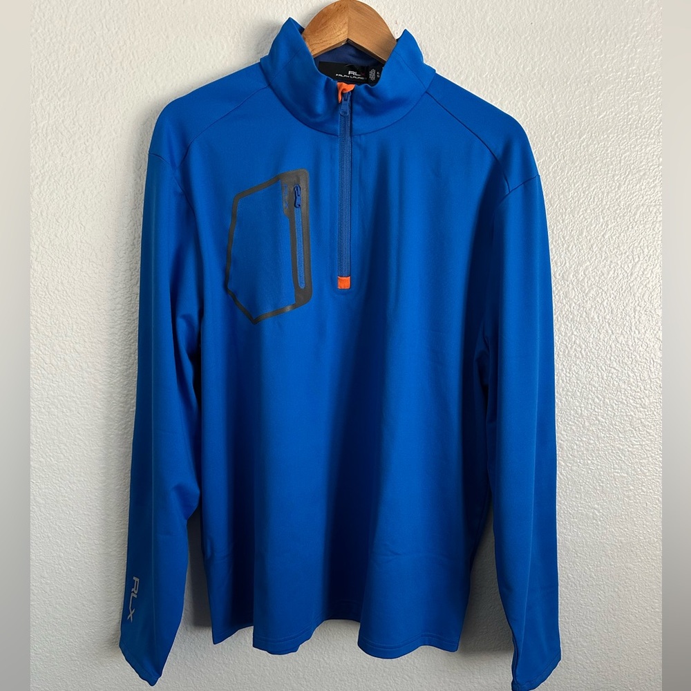 Golf Top Polo Ralph Lauren RLX Wicking Cool Athletic Long Sleeve Zip Men Size XL